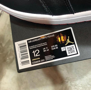 DS 2019' Nike Air Jordan 1s FLYEASE Bred White Toe