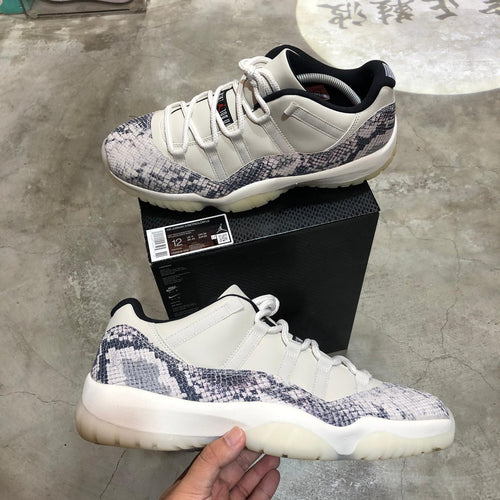 DS 2019' Air Jordan 11s Low SNAKE LIGHT BONE
